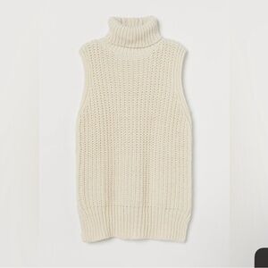 H&M Cream Sleeveless Turtleneck Knit Vest
